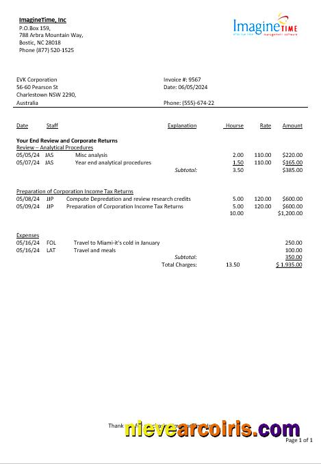 Australia Imagine Time business utility bill